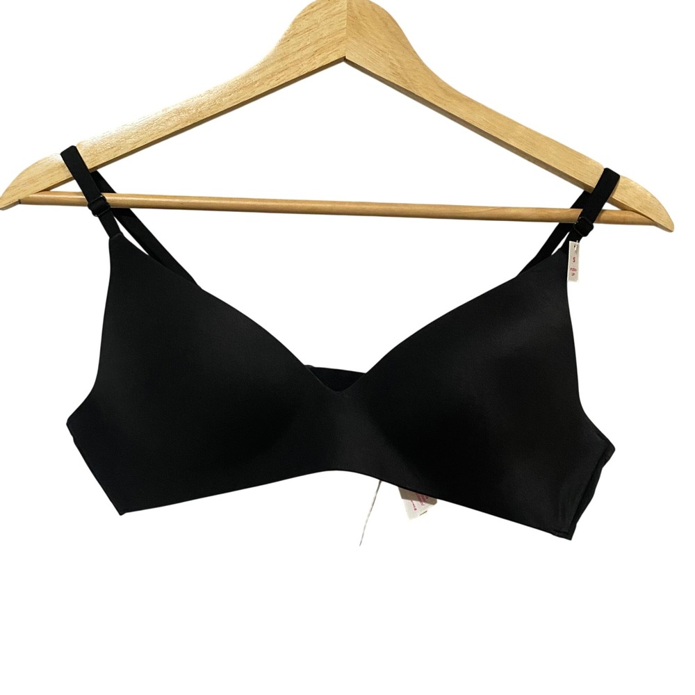 Victorias Secret PINK Wear Everywhere Wireless Push Up Bra Black Small S